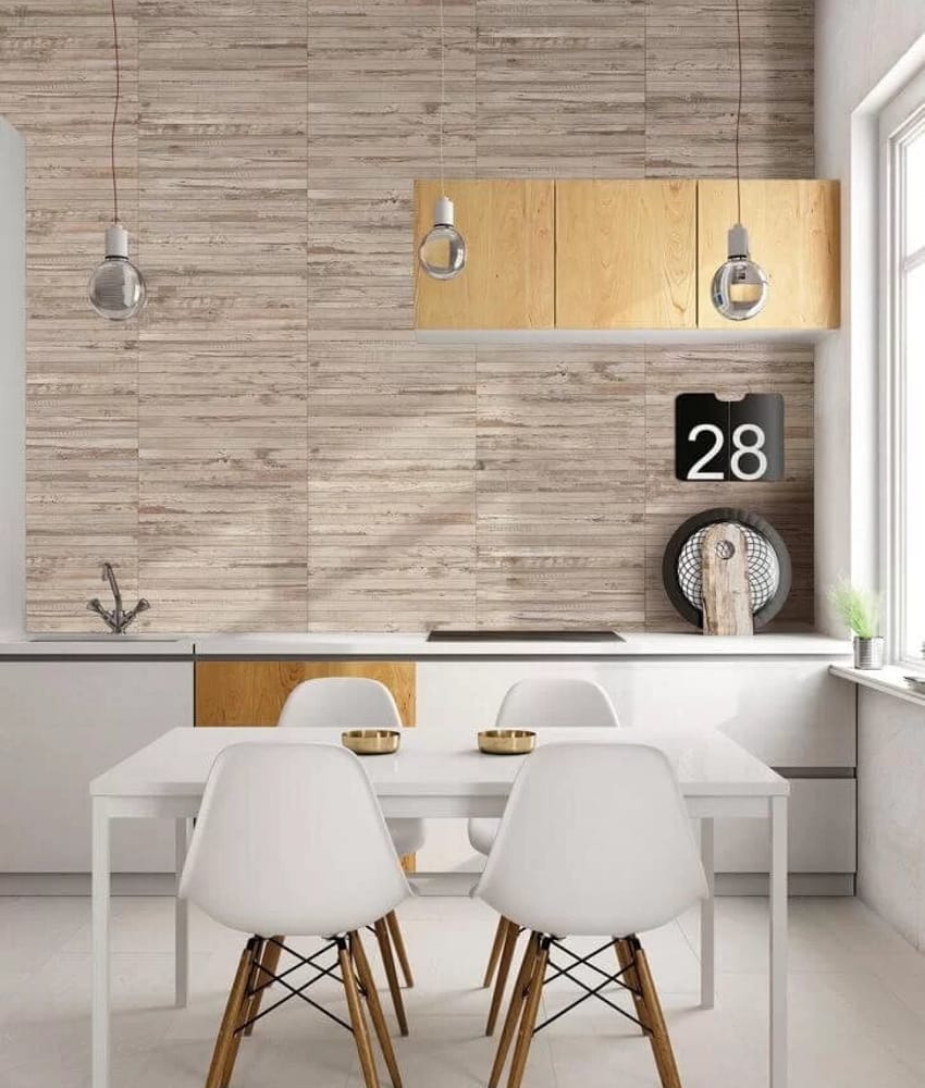 Carrelage imitation parquet blanc vieilli TRIBECA MIEL ANTI DERAPANT 15x90 cm - 1.08m²