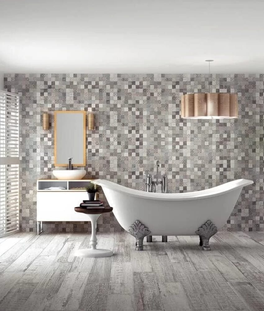 Carrelage imitation parquet vieilli ORIGEN GRIS - 20.2x66.2CM - R9 - 1.20 m²