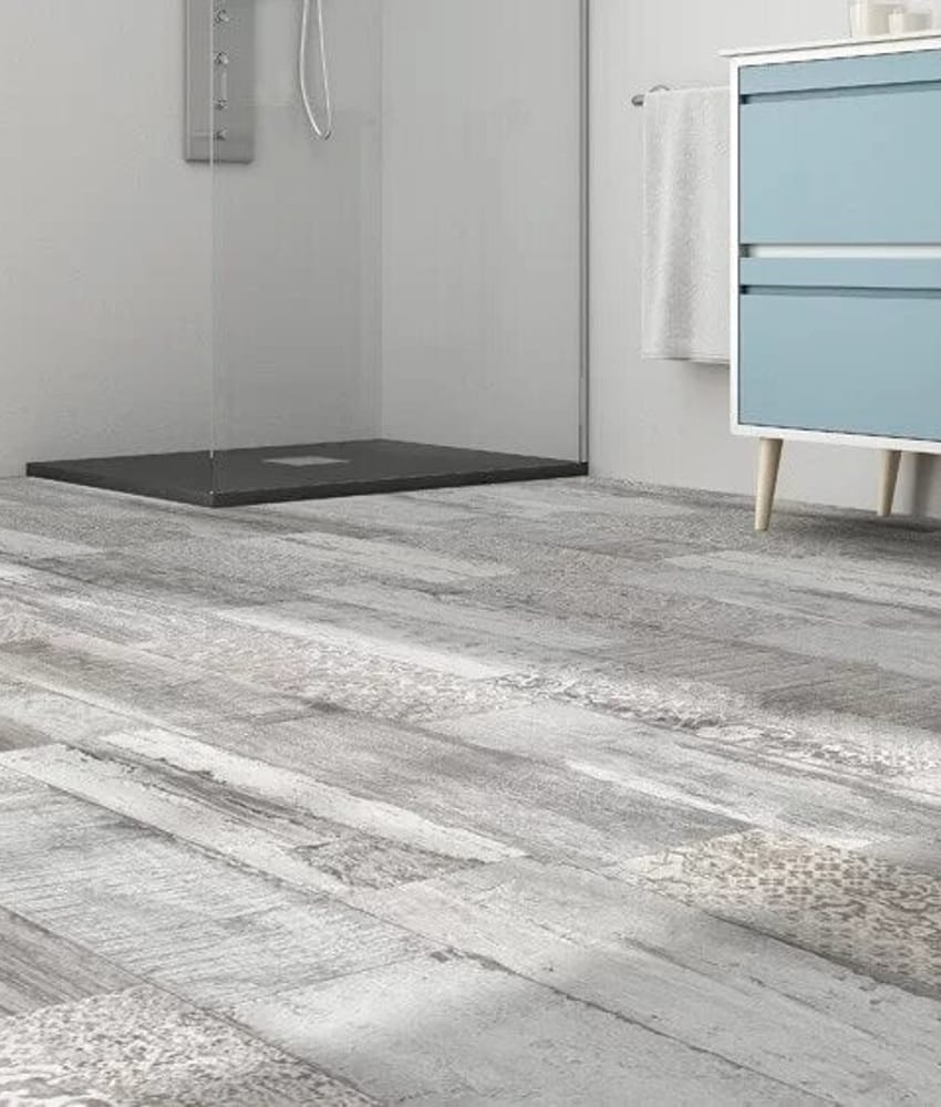 Carrelage imitation parquet vieilli ORIGEN GRIS - 20.2x66.2CM - R9 - 1.20 m²