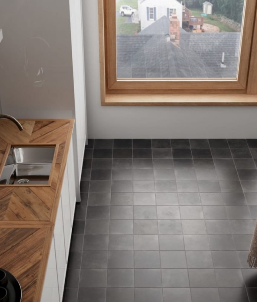 Carrelage uni gris 20x20 cm ANTHRACITE MATT - 1.4m²