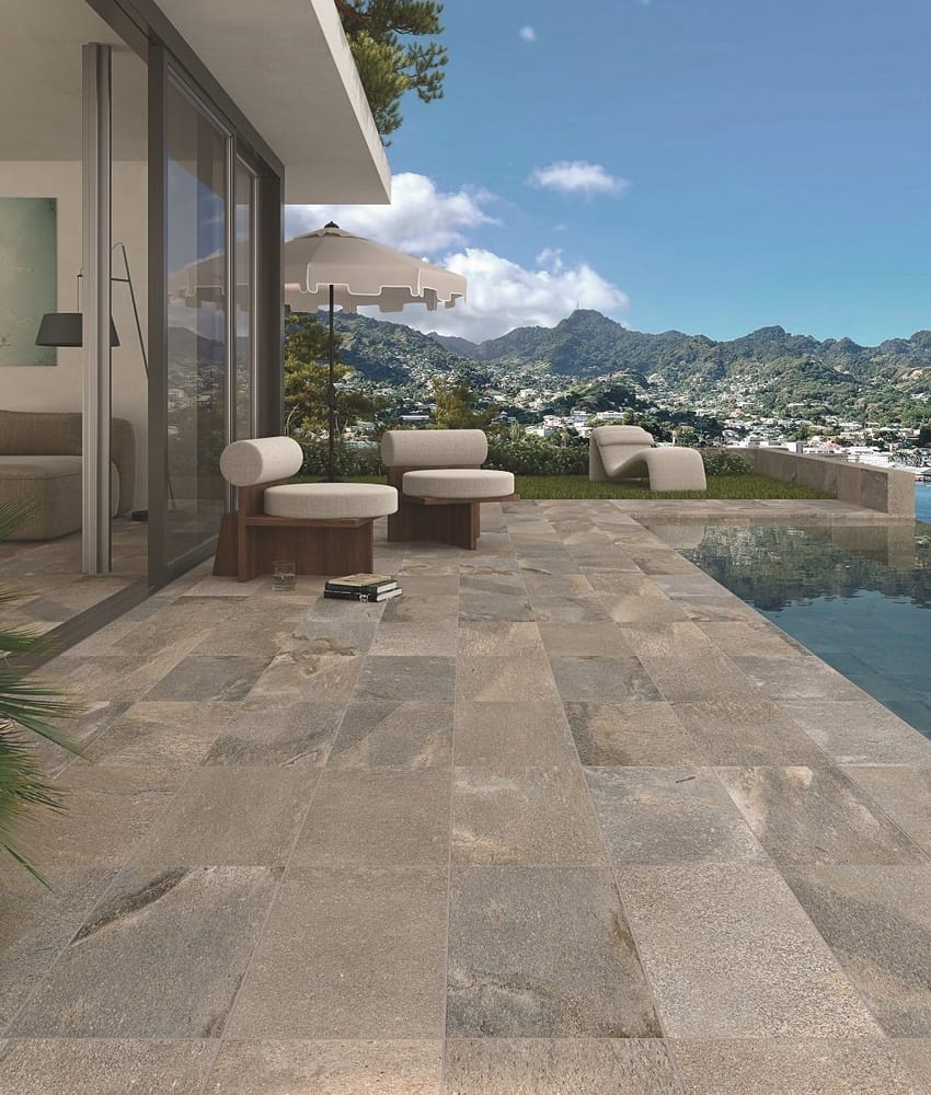 CARRELAGE PISCINE EFFET PIERRE NATURELLE  BALI GRAFITO - 30X60 - 1,26 m²