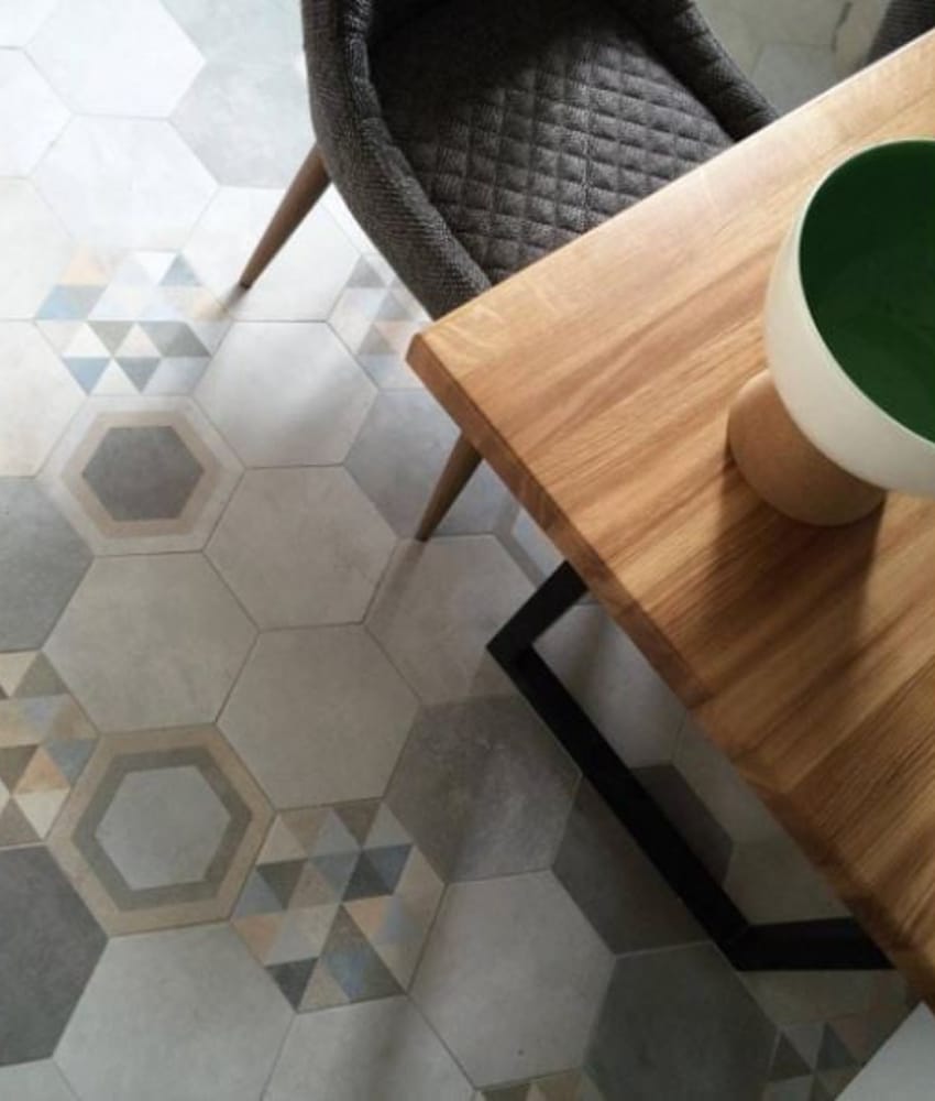 Tomettes, hexagones Carrelage hexagonal tomette blanche vieillie 23x26.6cm RIFT Blanche - 0.504m² - As de Carreaux