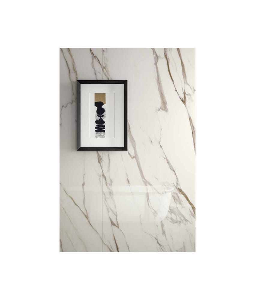 Carrelage effet marbre grand format CALACATTA GOLD POLI - 120X120 - 1,44 m²