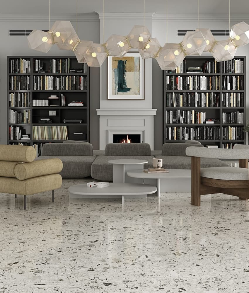 Carrelage effet terrazzo LUNA BLANCO - 60X120 - 1,44 m²