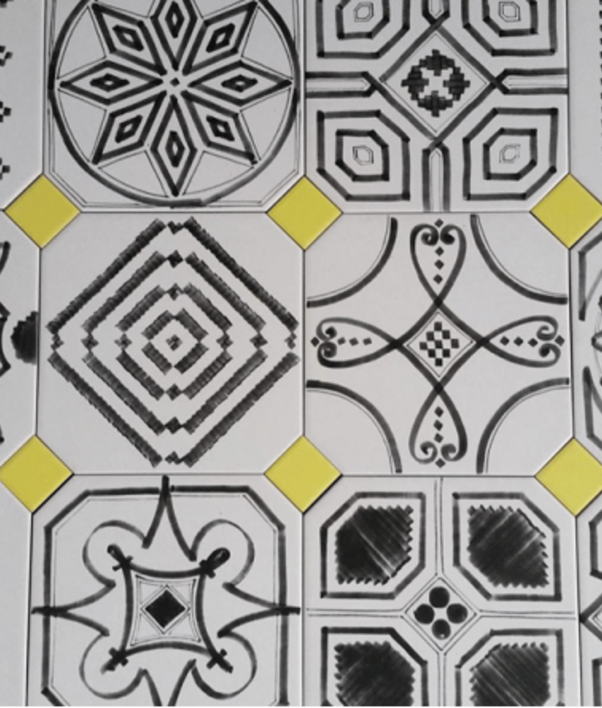Carrelage cabochons Carrelage octogonal décoré 20x20 mat et cabochons VARIETTE - 1m² - As de Carreaux