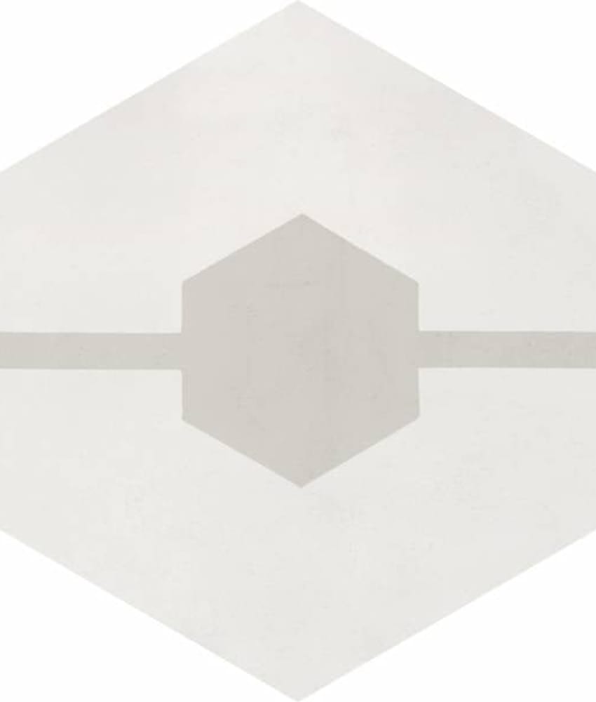CIMI48 - CARREAU CIMENT HEXAGONE 20X23 MODERNE CABOCHON BLANC / GRIS CLAIR 16 mm- 0,48 m²