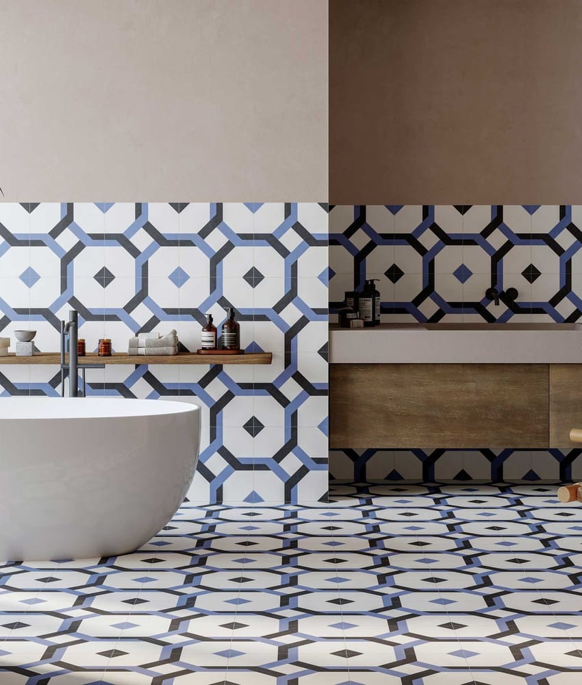 Carrelage rustique NATH BLUE 33,3X33,3 - 1 m²