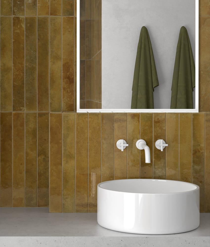 Carrelage effet Zellige BORA MOSS 5x40 cm