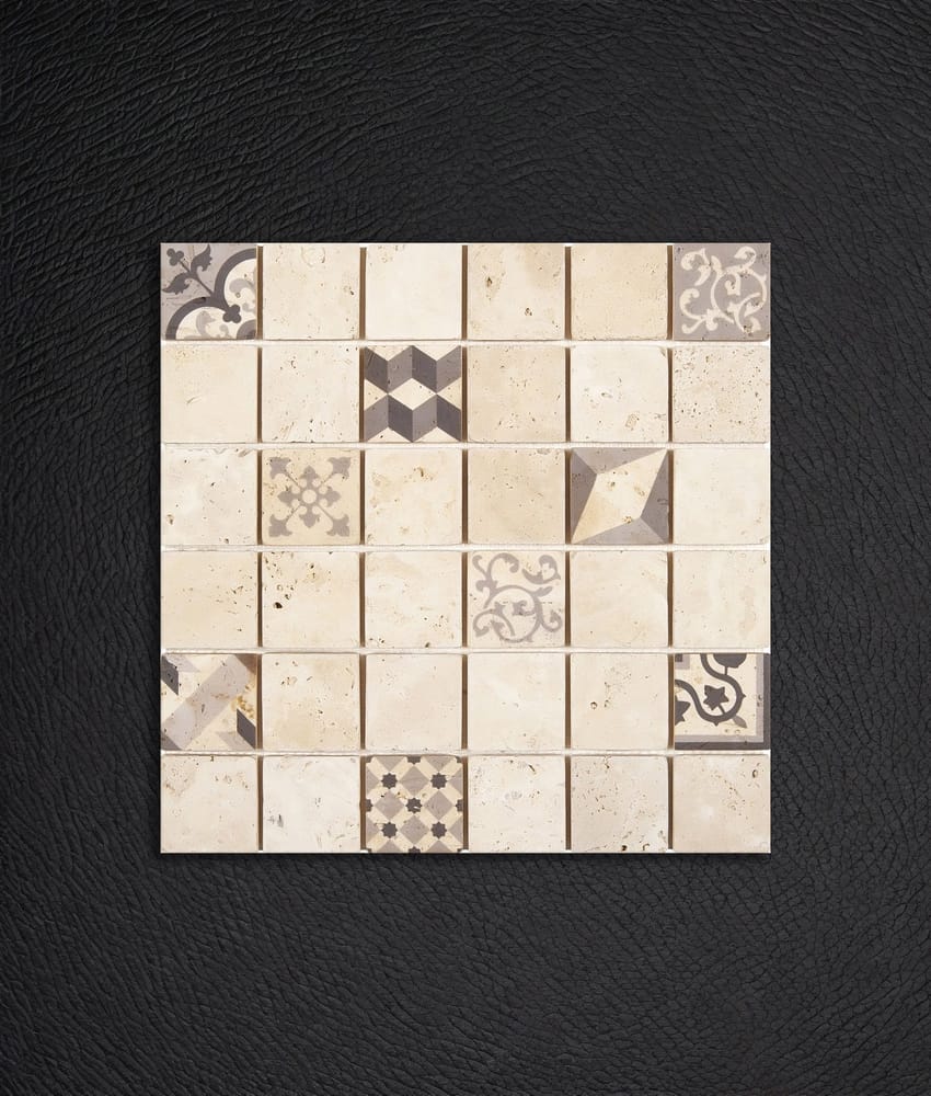 MOSAIQUE 4,8X4,8 TRAVERTIN BEIGE DECOR MONOCOLOR 30.5 x 30.5 - 1 unité