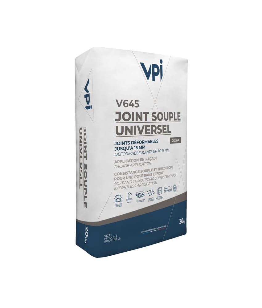Joints carrelage classiques Cerajoint souple universel pour carrelage V645 ton pierre - 20kg - As de Carreaux