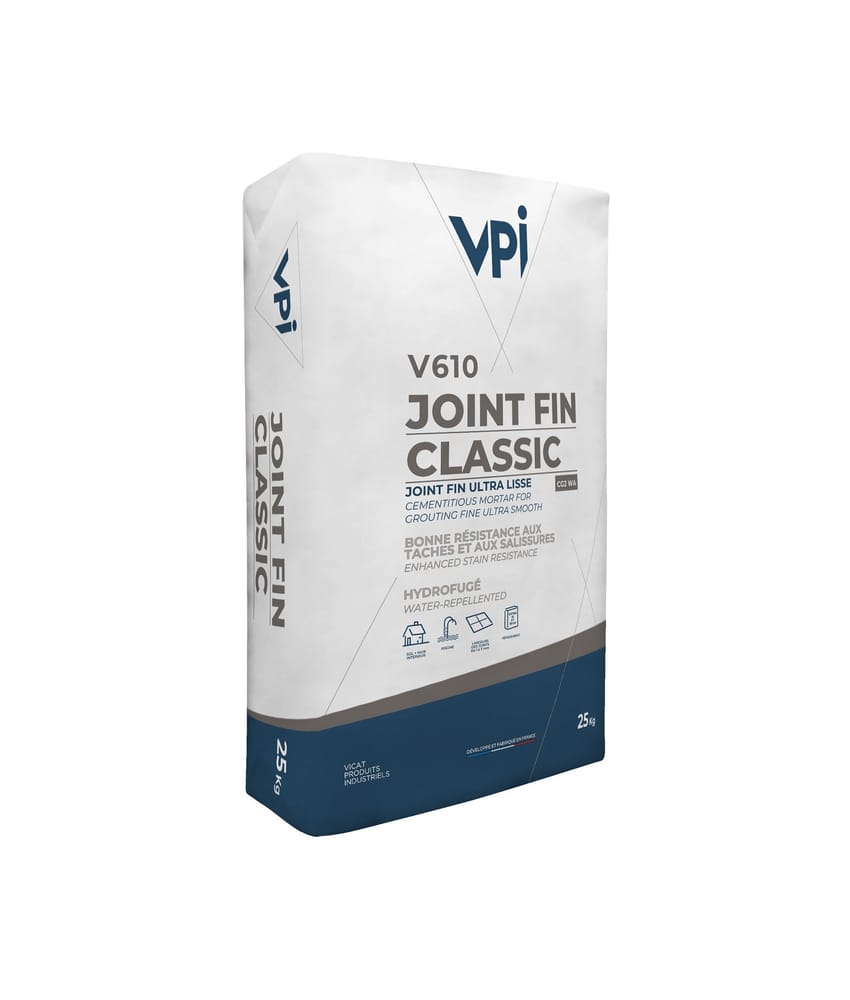 Joints carrelage classiques Joint fin classic pour carrelage V610 acier - 25 kg - As de Carreaux