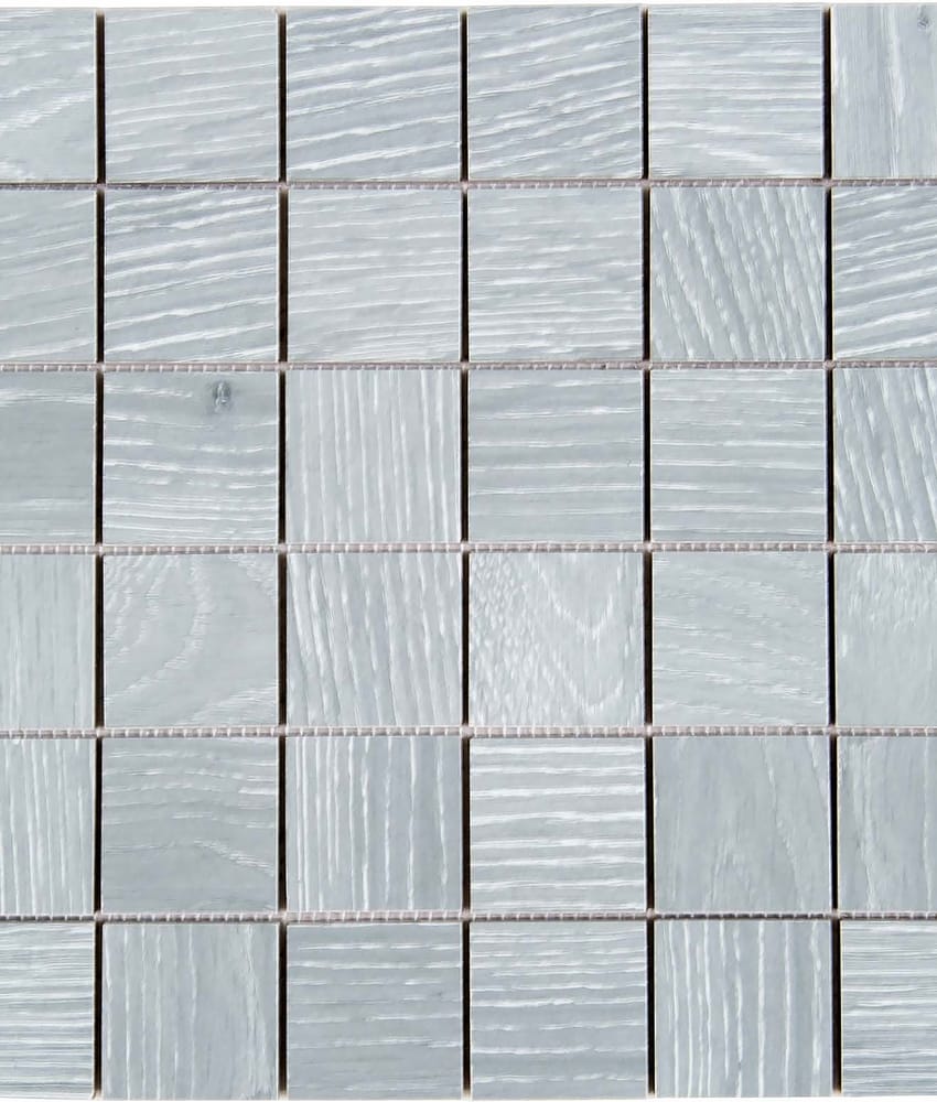 CEMA10 - MOSAIQUE CERAMIQUE 5X5 FACON BOIS GRIS CLAIR 30x30 cm