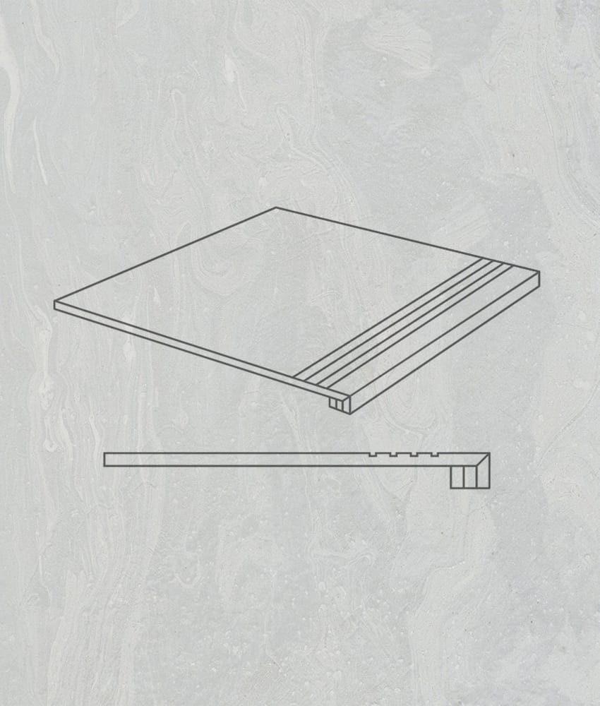 Nez de marche aspect béton SPA RECTIFIE 33X59'3 - 1 unité