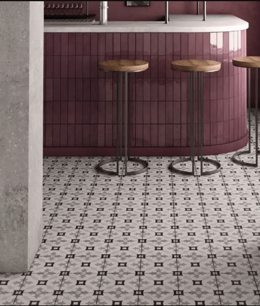 Lot de 10 m² - Carrelage style ciment 20x20 cm ART NOUVEAU KARLSPLATZ GREY 24417