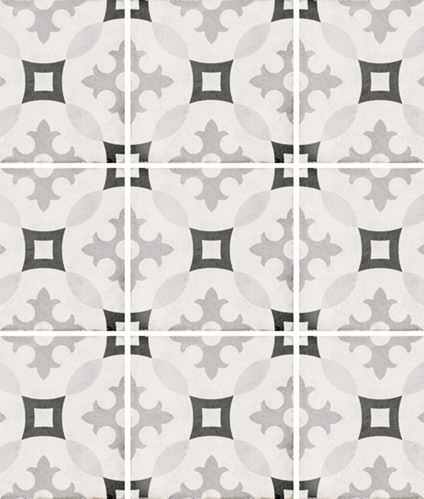 Lot de 10 m² - Carrelage style ciment 20x20 cm ART NOUVEAU KARLSPLATZ GREY 24417