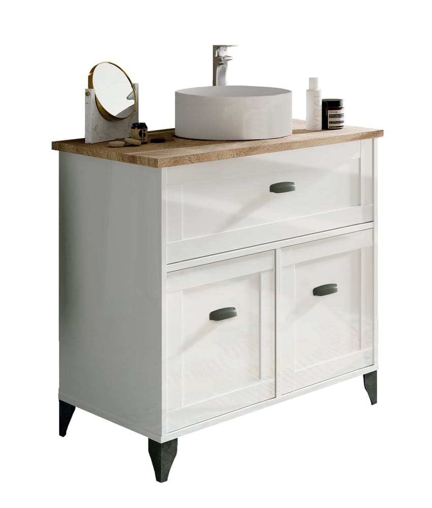 Meuble de lavabo TOSCANA 80 + Lavabo en céramique inclus - ref. 5052