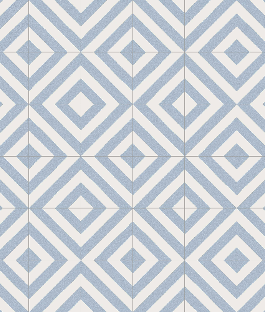 Echantillons Carrelage imitation ciment rayures bleu 20x20 cm GOROKA CIELO - 1m² - Echantillon - As de Carreaux