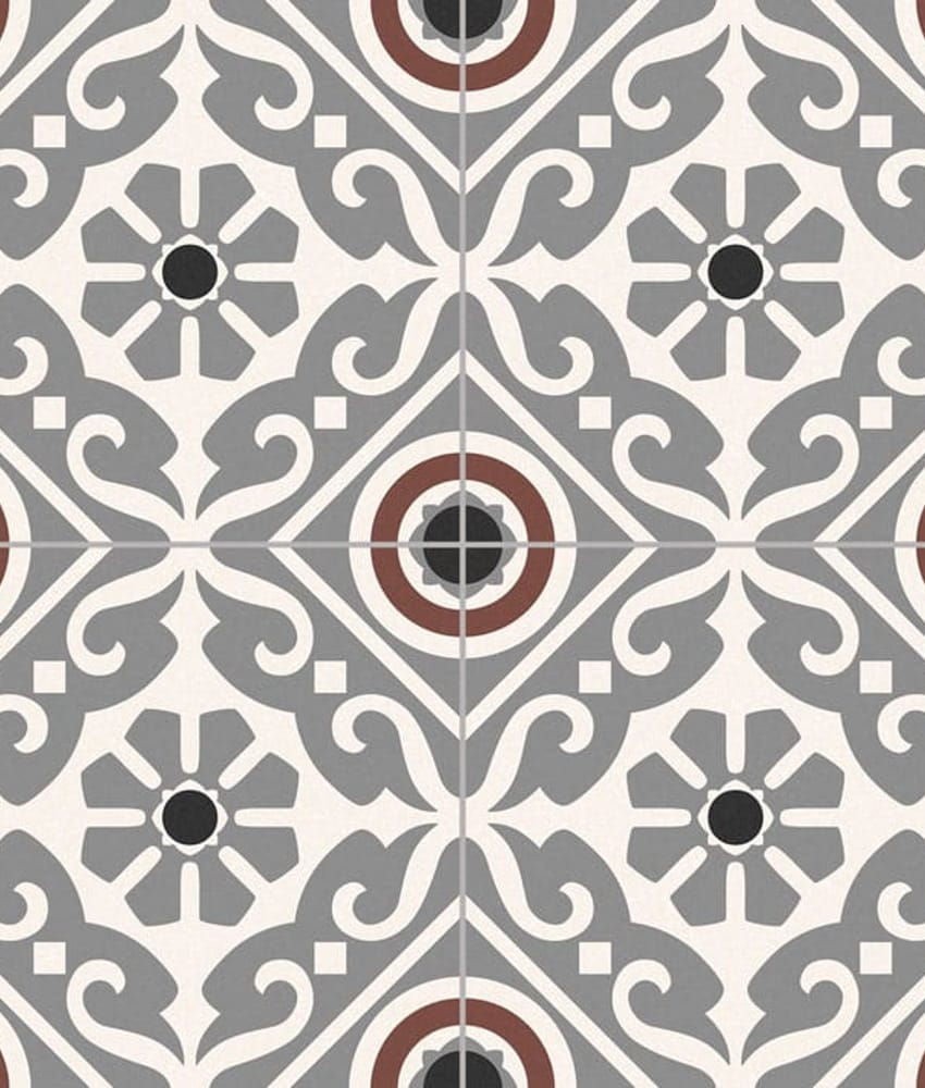 Carrelage style ancien ciment MADRAS GREY 16.5x16.5 cm - 0.55m²