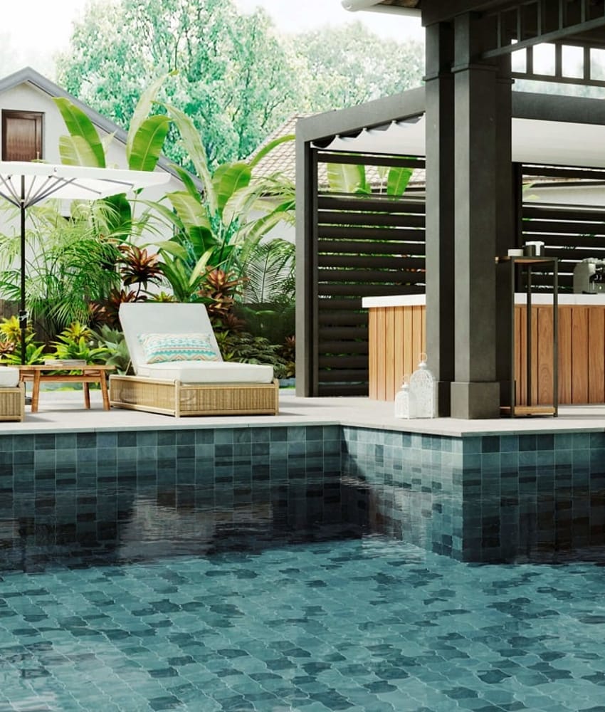 Carrelage style piscine tropicale EDEN BALI 33X33 cm - 1m²