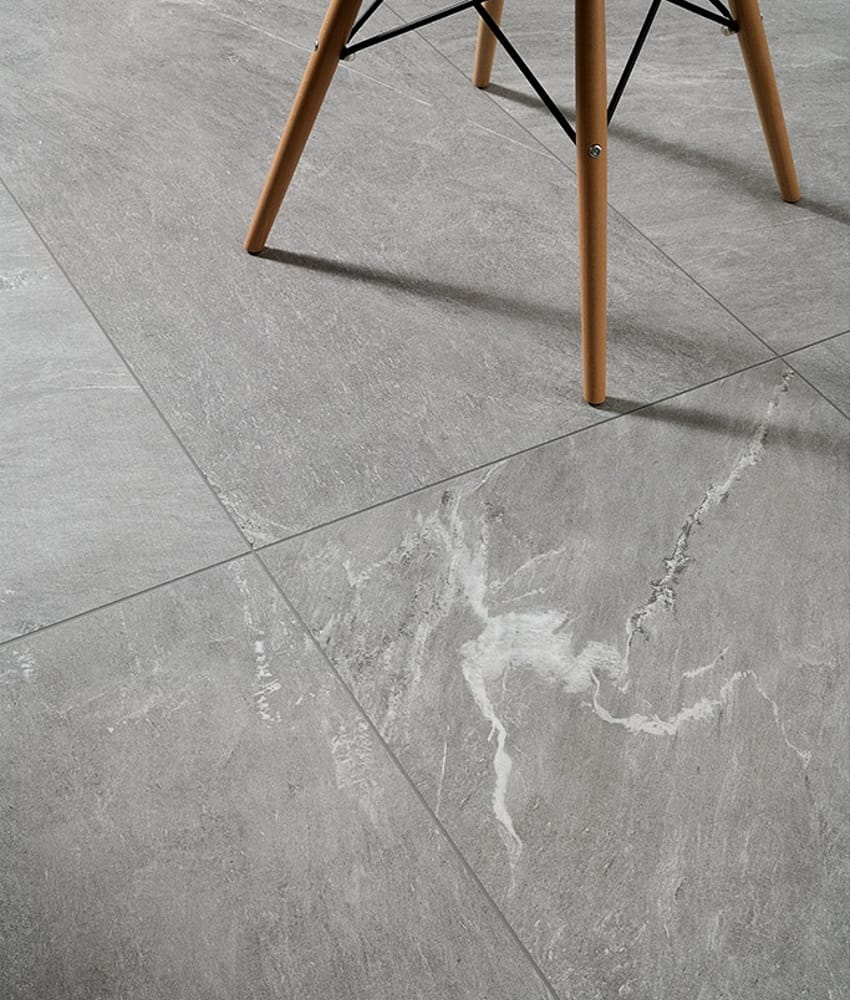 Carrelage brillant rectifié grès cérame effet pierre CAIRNS GRIGIO CHIARO 45X90 - 1,215m²