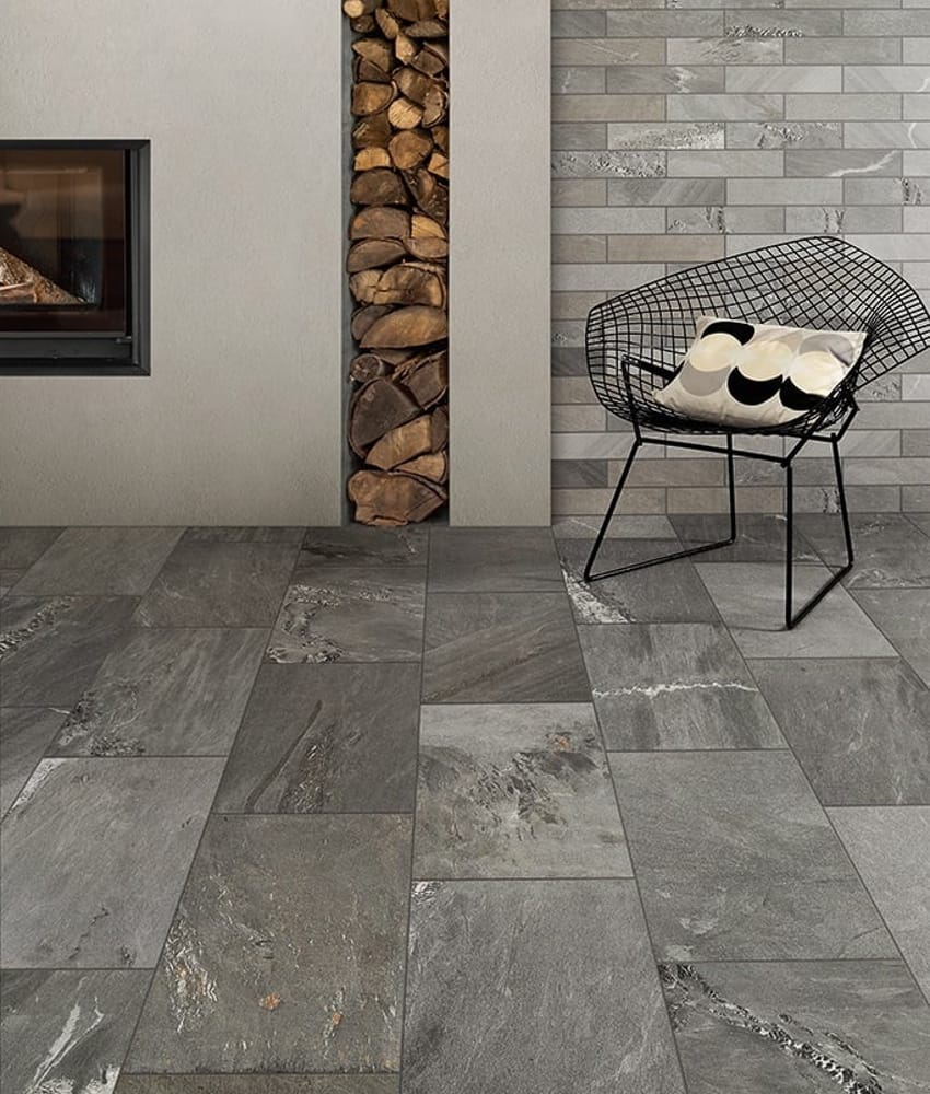 Carrelage grès cérame effet pierre CAIRNS GRIGIO SCURO 30X60 - 1,08m²
