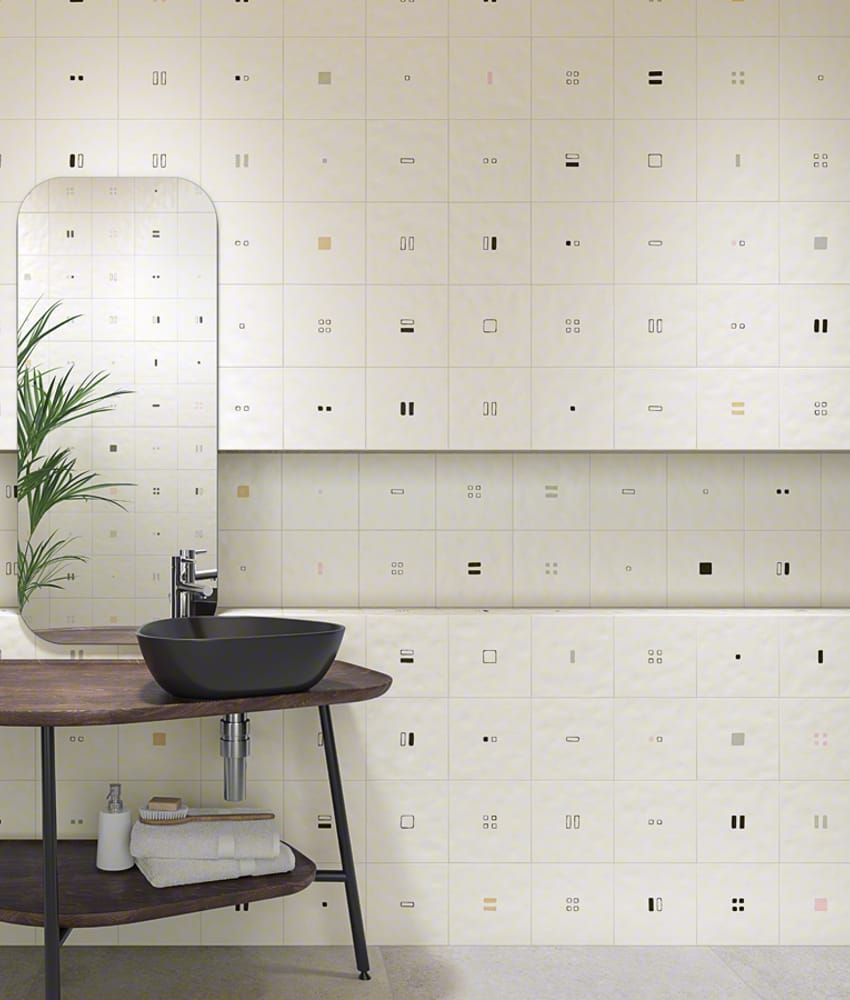 Carrelage décoré 20x20 cm SOIE - 1 m²