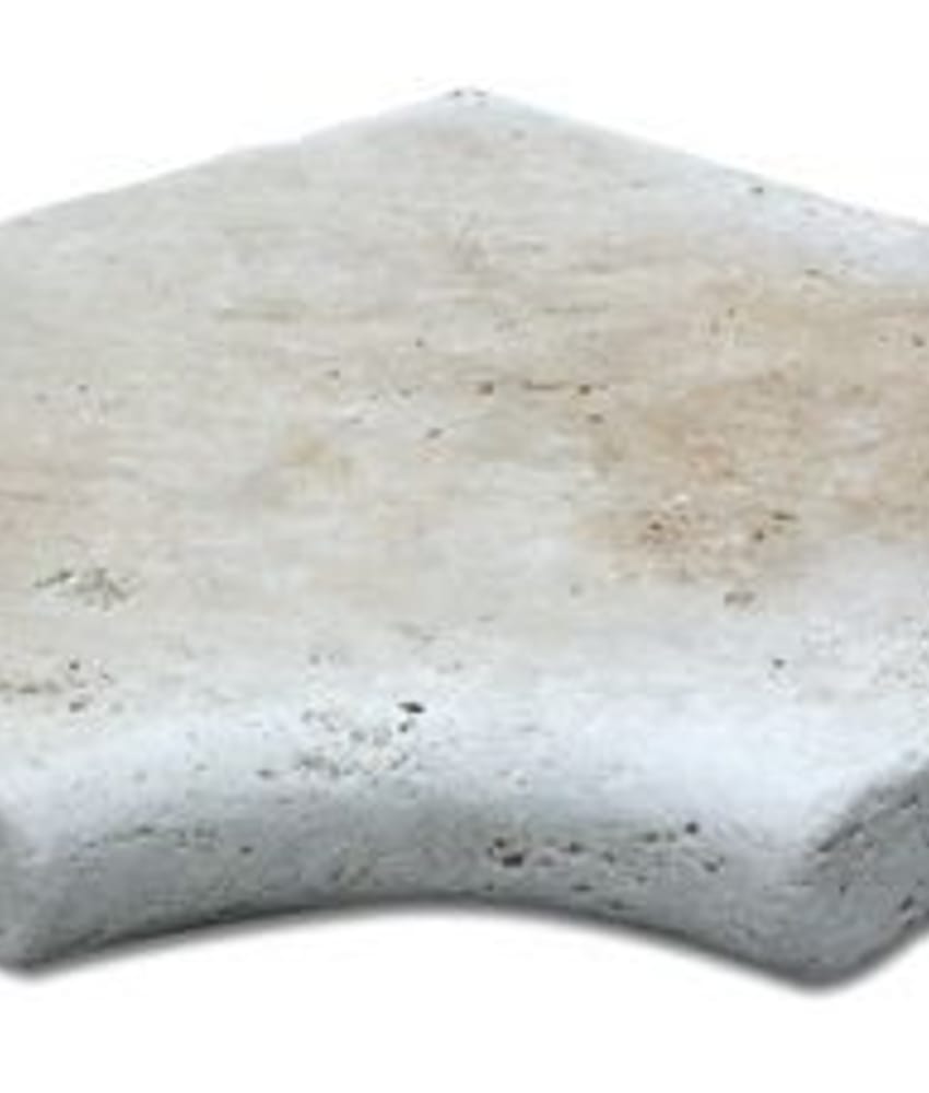 Margelle Angle rentrant travertin beige vieilli - Margelle piscine - As de Carreaux