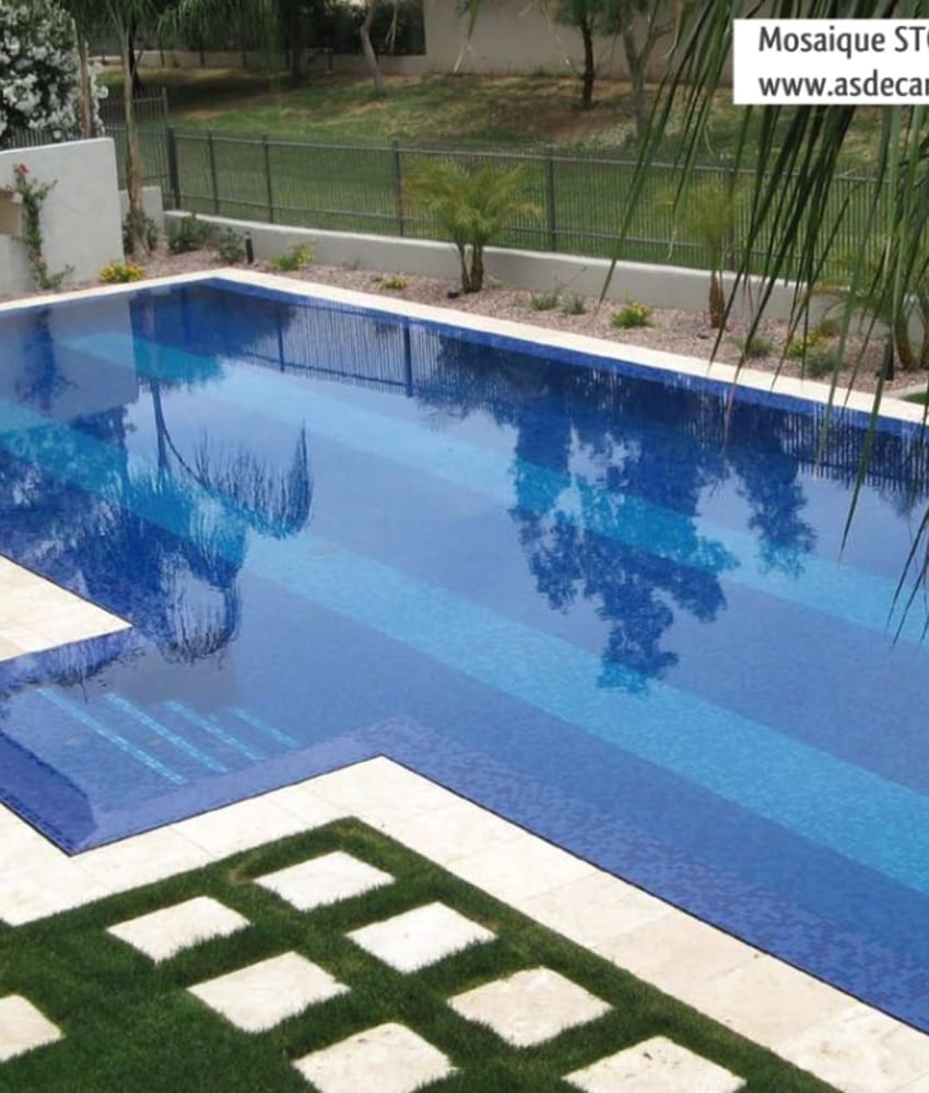 Mosaique piscine Bleu clair A33 20x20mm sur trame- As de Carreaux