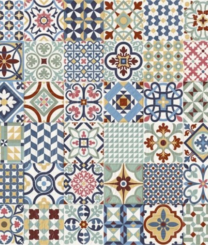 Carreau de ciment multicouleur motifs variés 30x30 cm