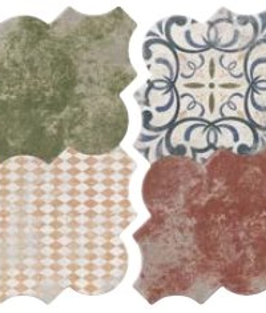 Carrelage trèfle provençal Carreau provençal 45x45 RIGA PATCHWORK - 1.25m² - As de Carreaux