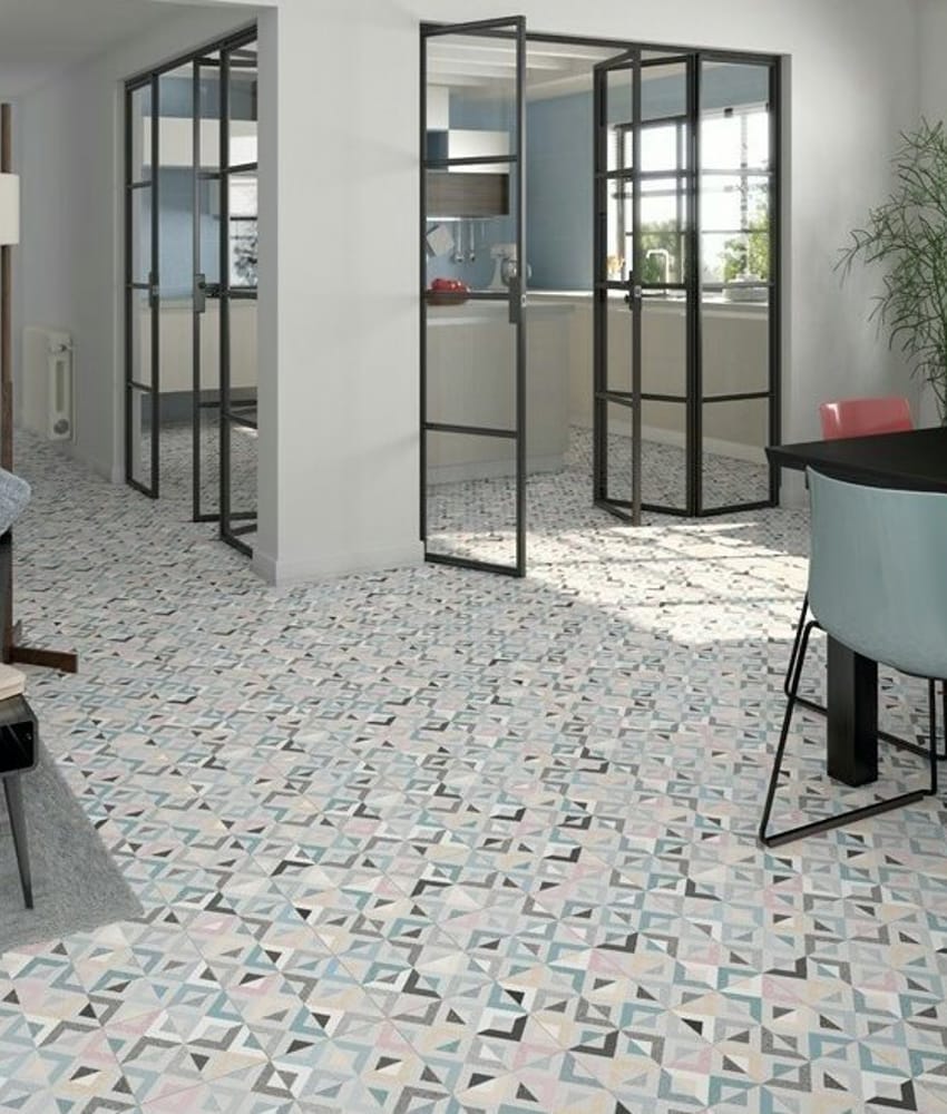 Carrelage interieur pas cher Carrelage style scandinave géométrique coloré BRENTA MULTICOLOR 20x20 - 1m² - As de Carreaux