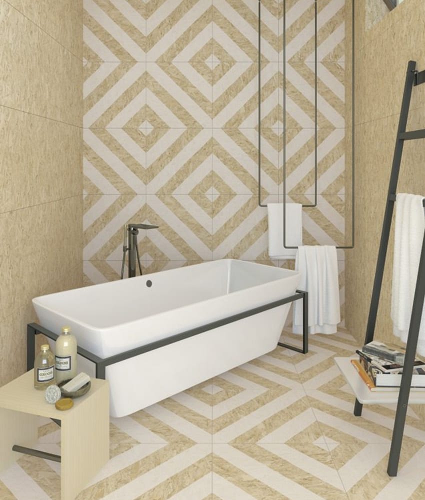 Carrelage imitation parquet Carrelage imitation bois aggloméré NENETS BLANC 59.3X59.3 cm - 1.06 m² - As de Carreaux