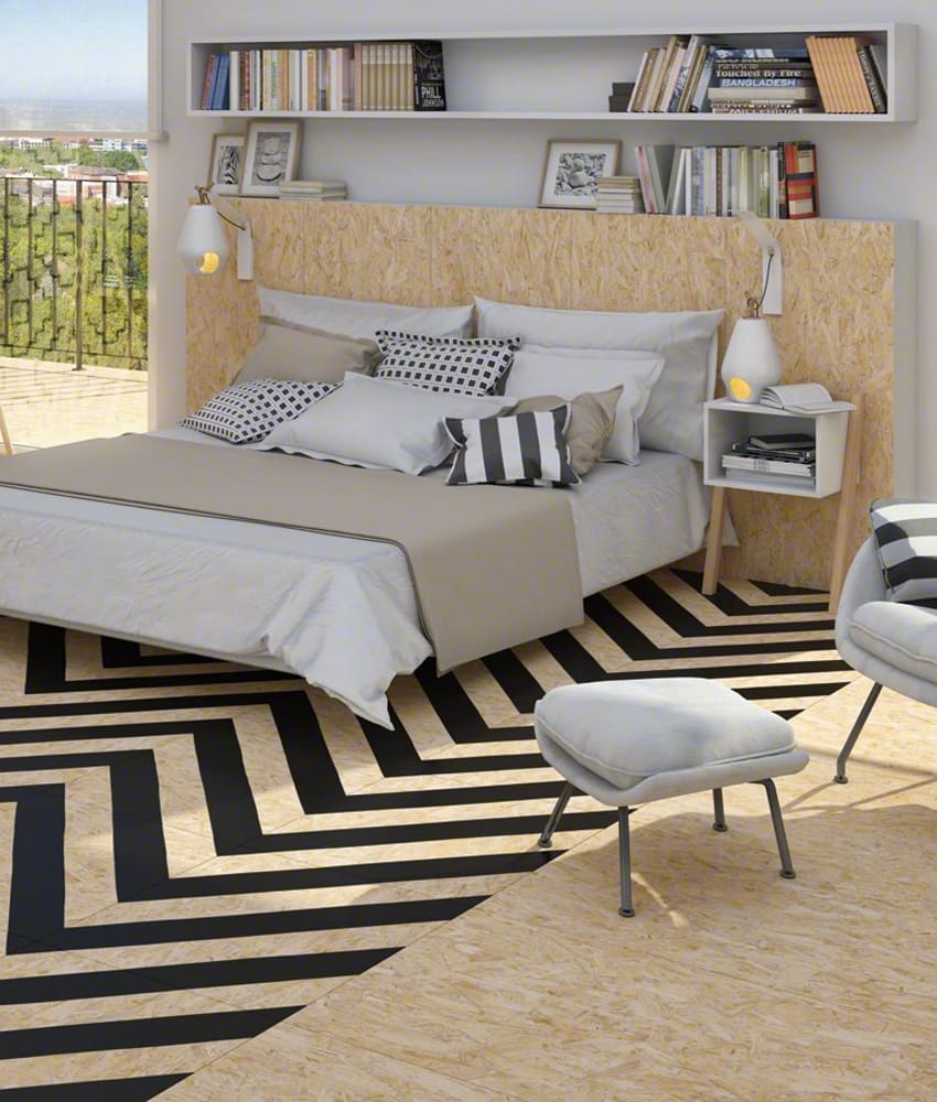 Carrelage imitation parquet Carrelage rectifié imitation OSB bois aggloméré STRAND 59.3X59.3 cm - 1.055 m² - As de Carreaux