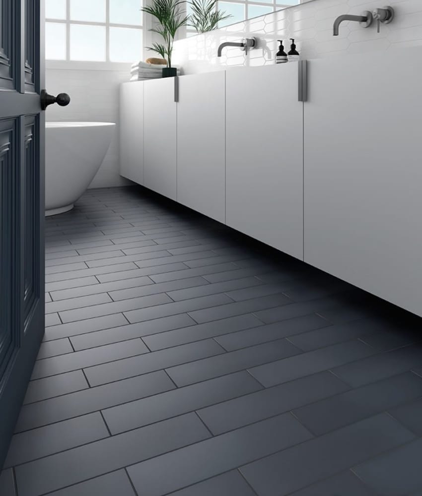 Carrelage chevron Chevron uni sol ou mur 9x 36cm STROMBOLI BLEU MARINE GLASSY 25893 - 0.65m² - As de Carreaux