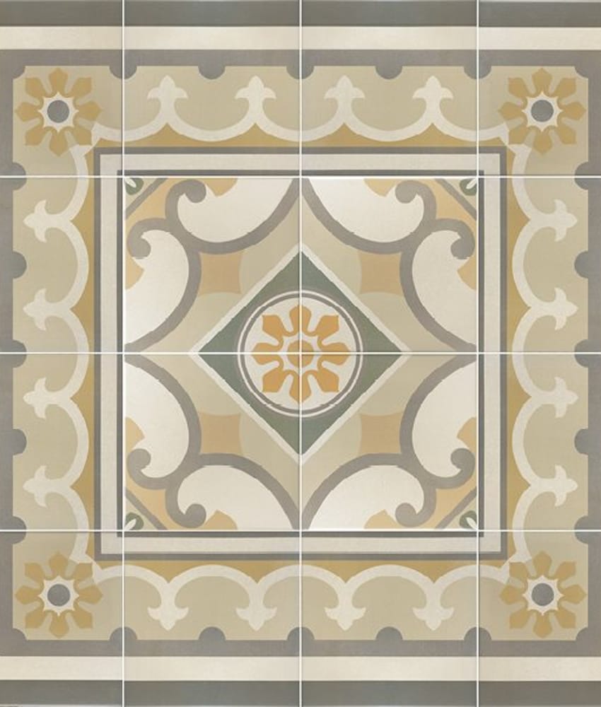 Carreaux de ciment imitation Carrelage imitation ciment rosace CAPRICE BURGUNDY 20927 - 20x20 cm - 1m² - As de Carreaux