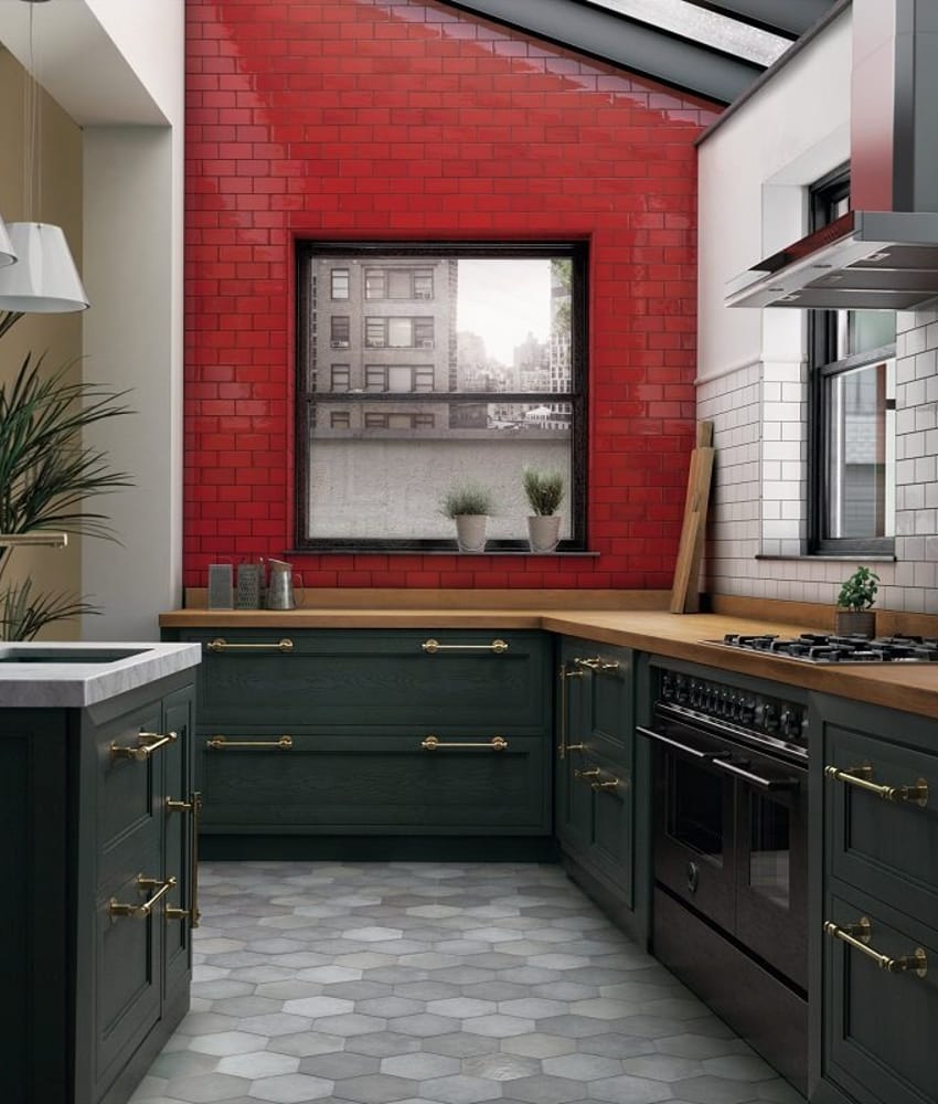 Esprit zellige Faience effet zellige rouge 6.5x13.2 VILLAGE VOLCANIC RED 25581 - 0.5 m² - As de Carreaux