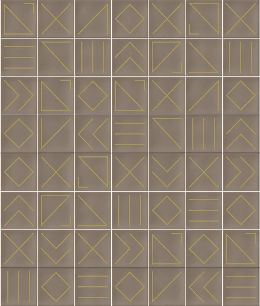 Faiences style pop, seventies Faïence géométrique beige/doré 23x33.5 NAGANO NUEZ - 1m² - As de Carreaux