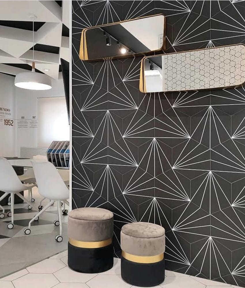 Carreau tomette noir dandelion 33x28.5 VENUS Black - 1m²