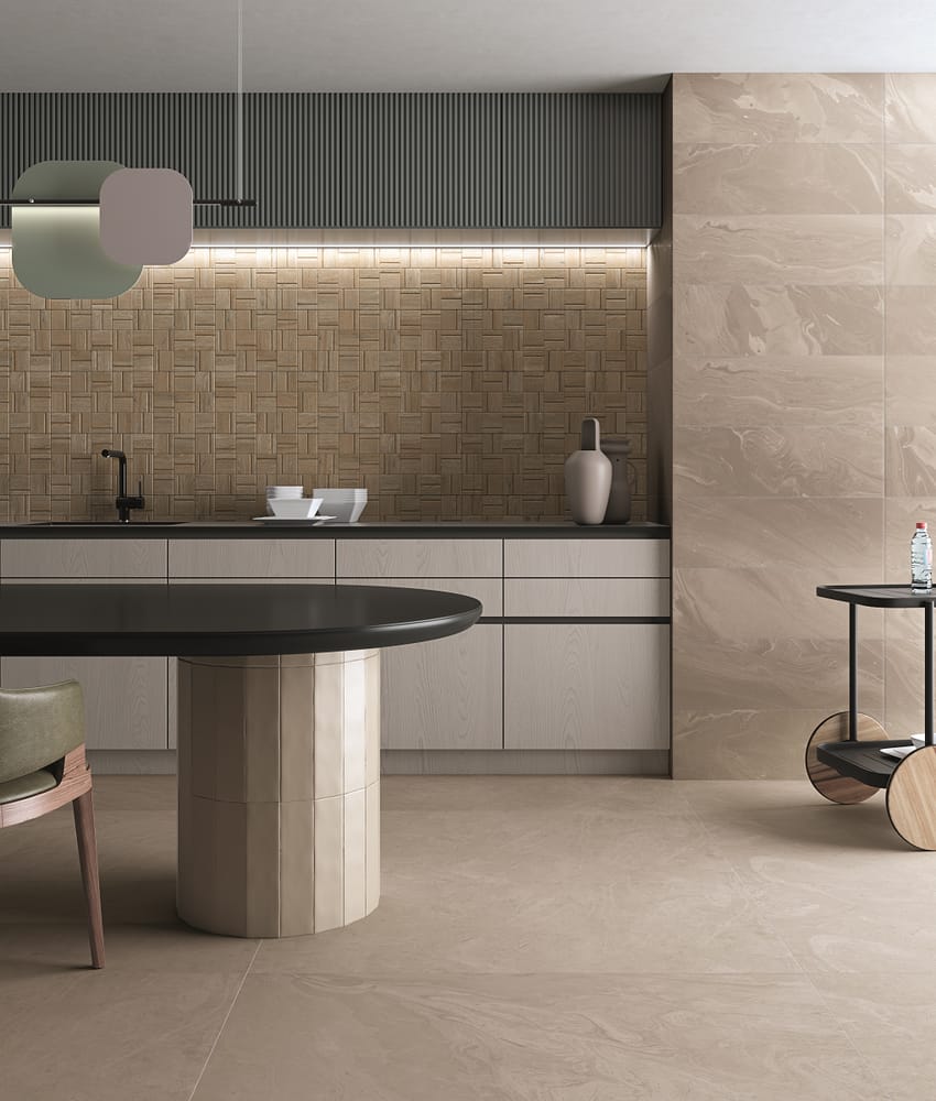 Faïence moderne grand format SERAIN TAUPE 25X75 - 1,687 m²