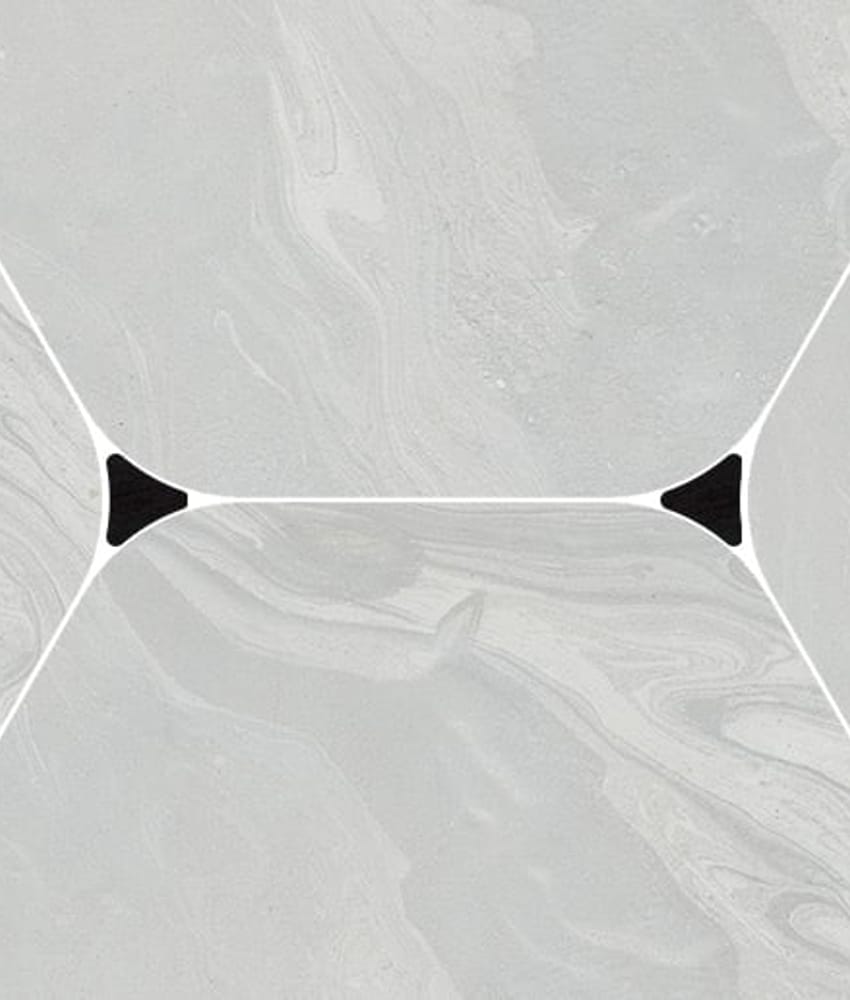 Carrelage hexagonal grand format imitation béton SPA PIET GRIS 51'6X56'5 - 0,913 m²