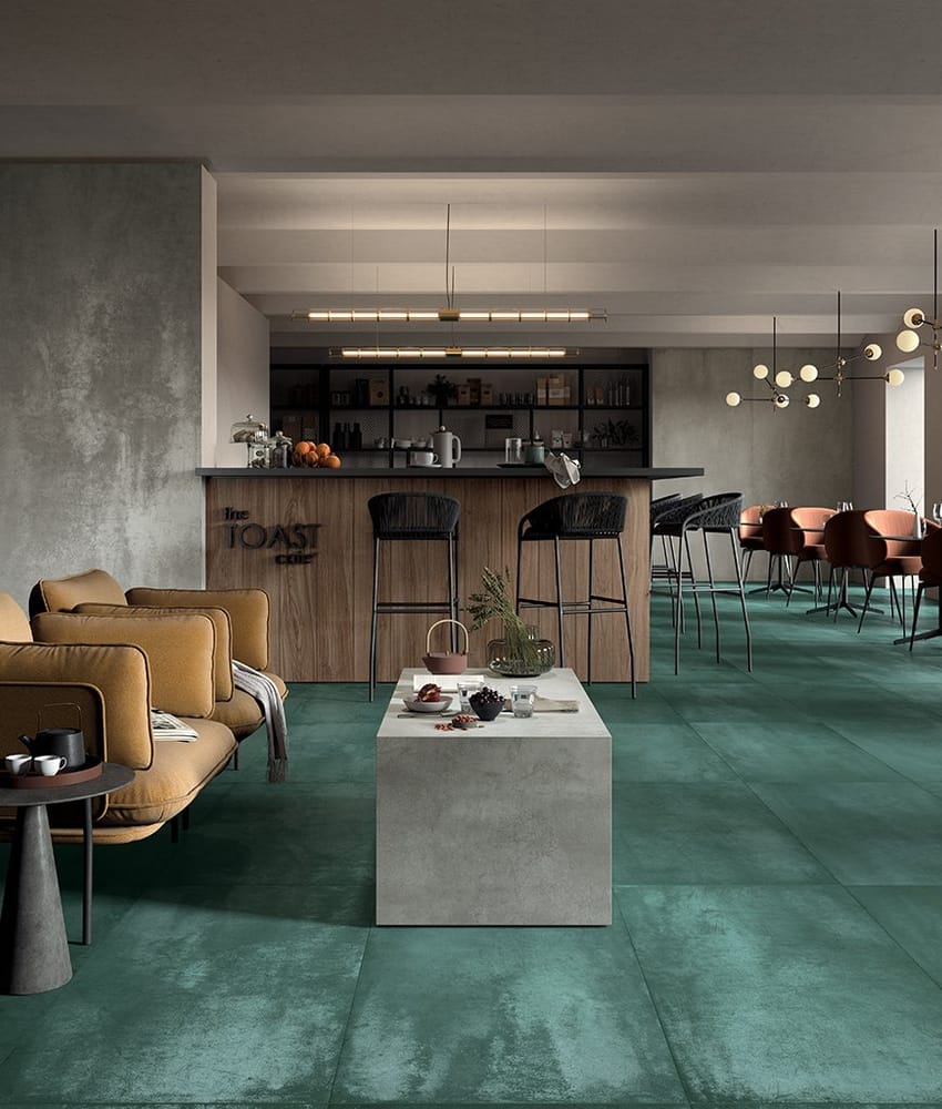 Carrelage grès cérame effet métal LIMA VIRIDIUM - 60X60 - 1,08 m²