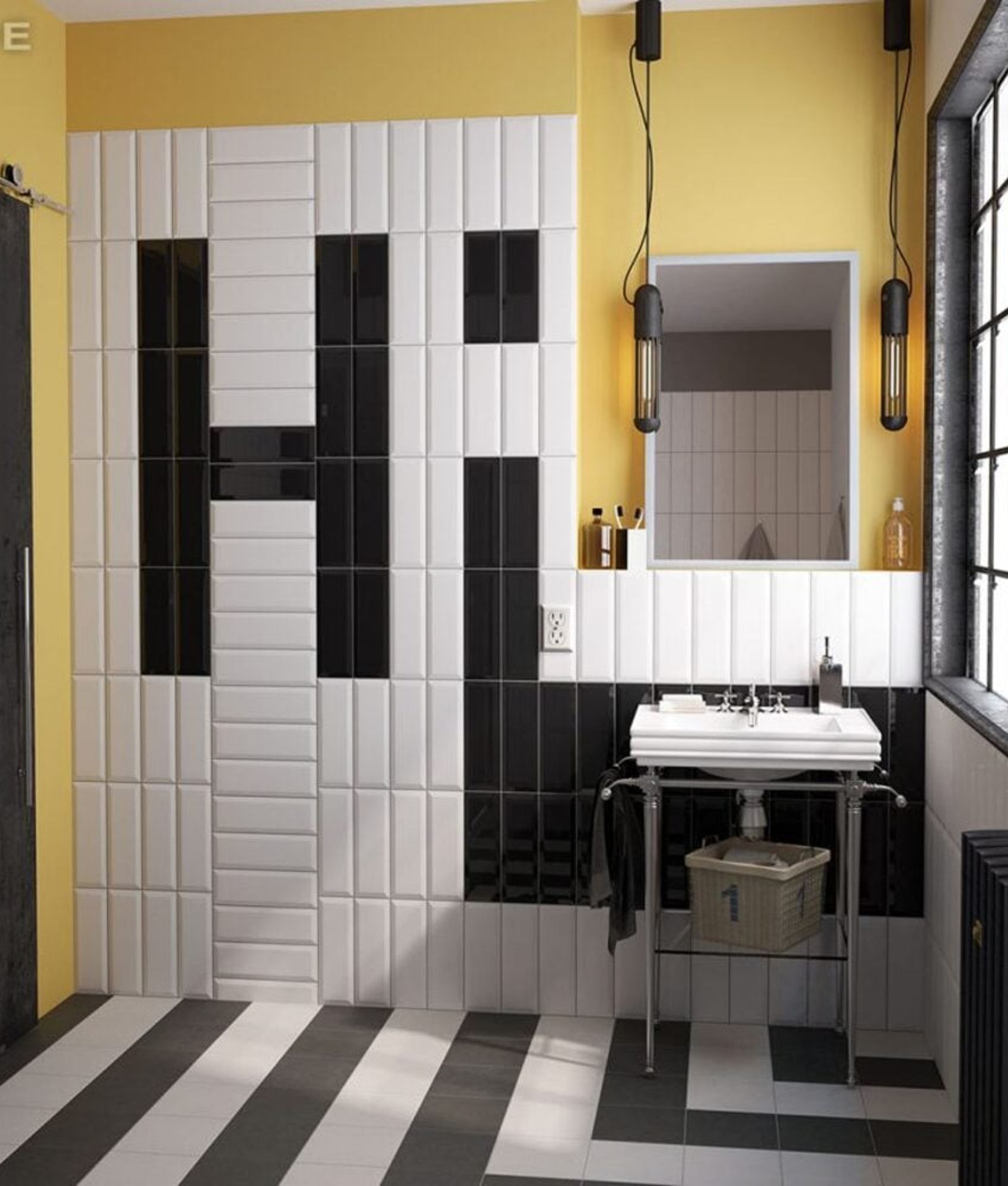 Faïence effet métro MAROME BLACK BRILLANT 7,5x30 - 1 m²