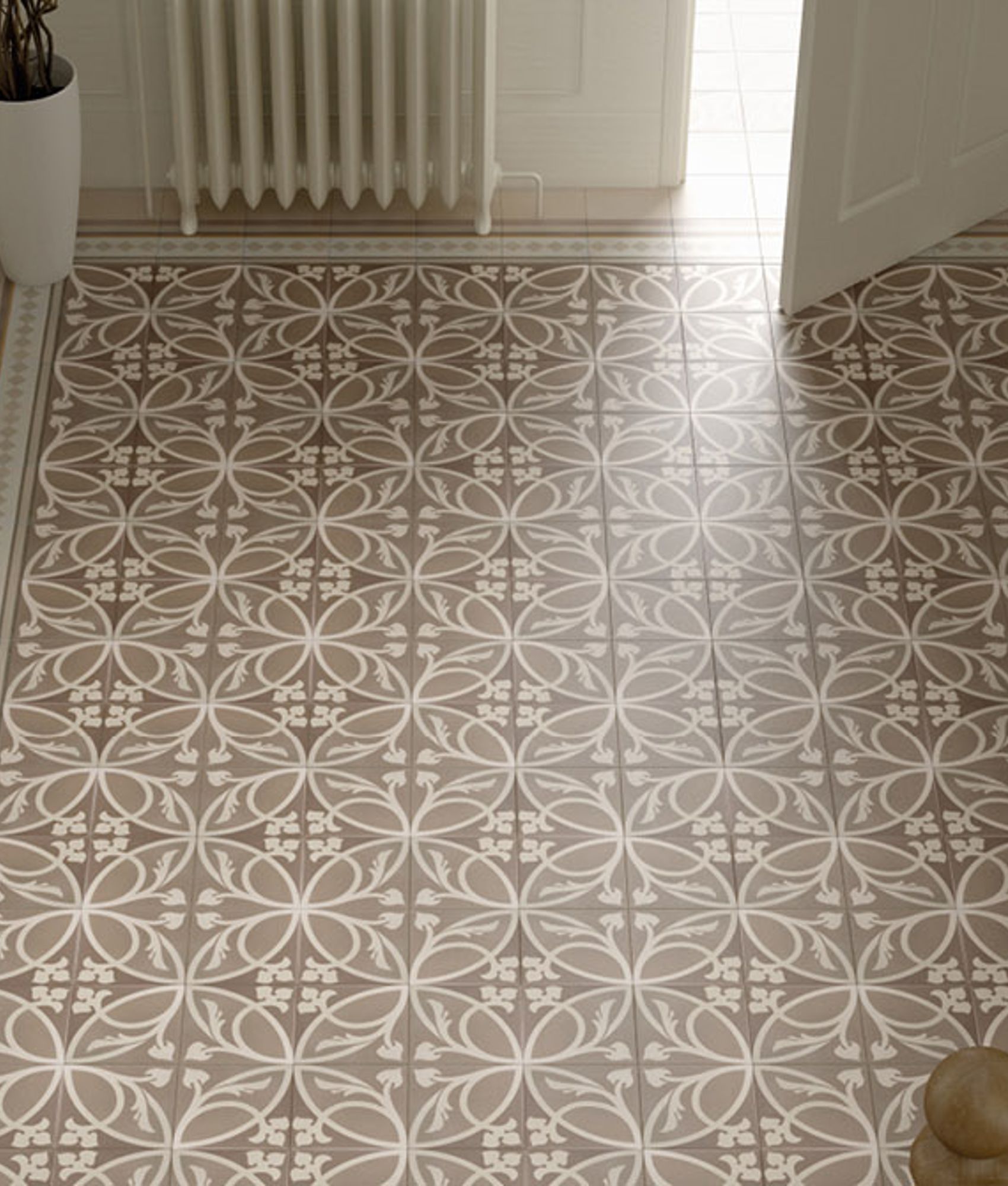 Carrelage interieur pas cher Carrelage imitation ciment beige taupe 20x20 cm CAPRICE LOIRE ANGLE 20937 - unité - As de Carreaux