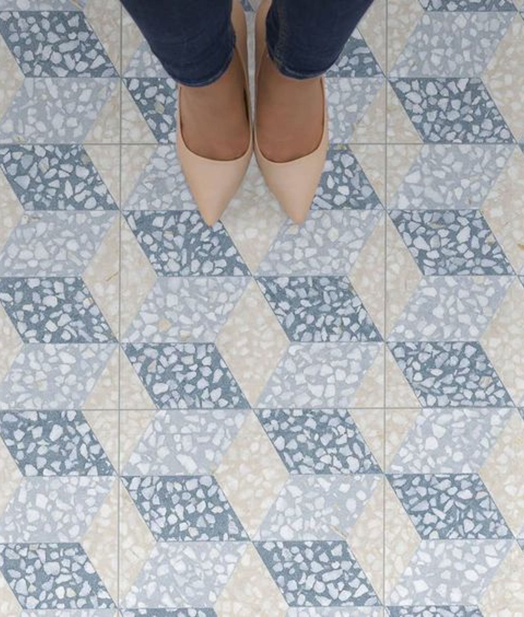 Imitation ciment antidérapant Carrelage imitation ciment 30x30 cm Cavour Azul anti-dérapant R10 - 0.99m² - As de Carreaux