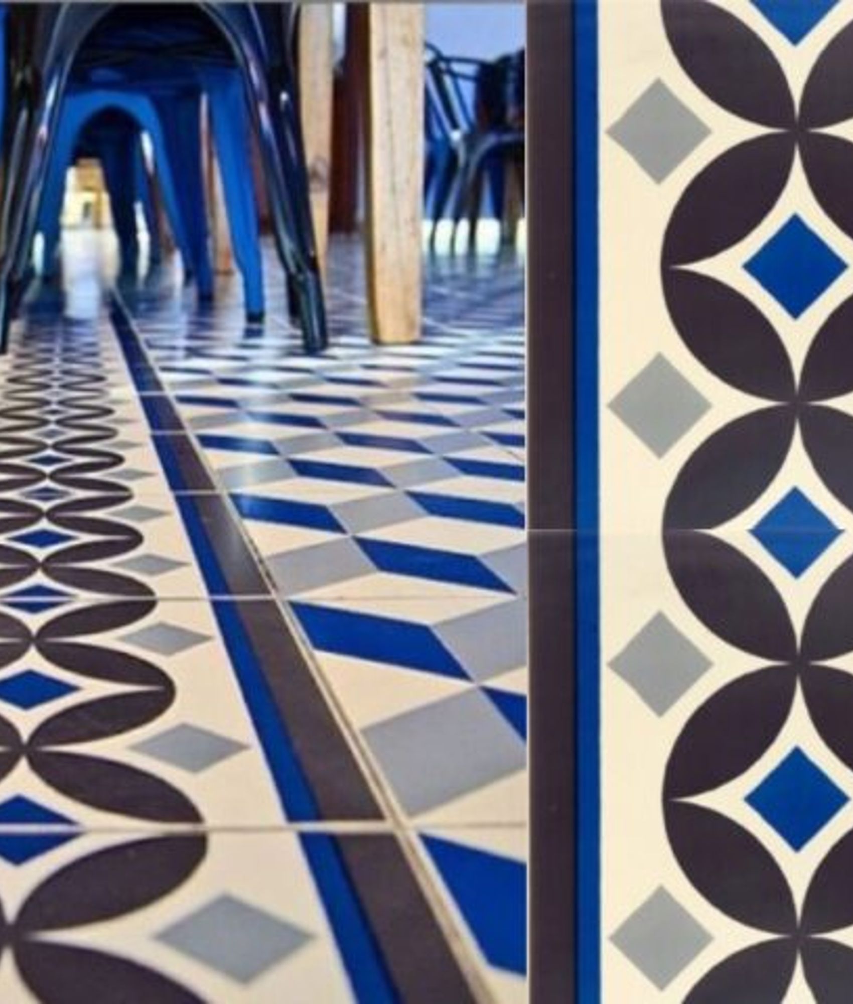 Carrelage interieur pas cher Carrelage imitation ciment bordure 20x20 cm GUELL-2 - 1m² - As de Carreaux