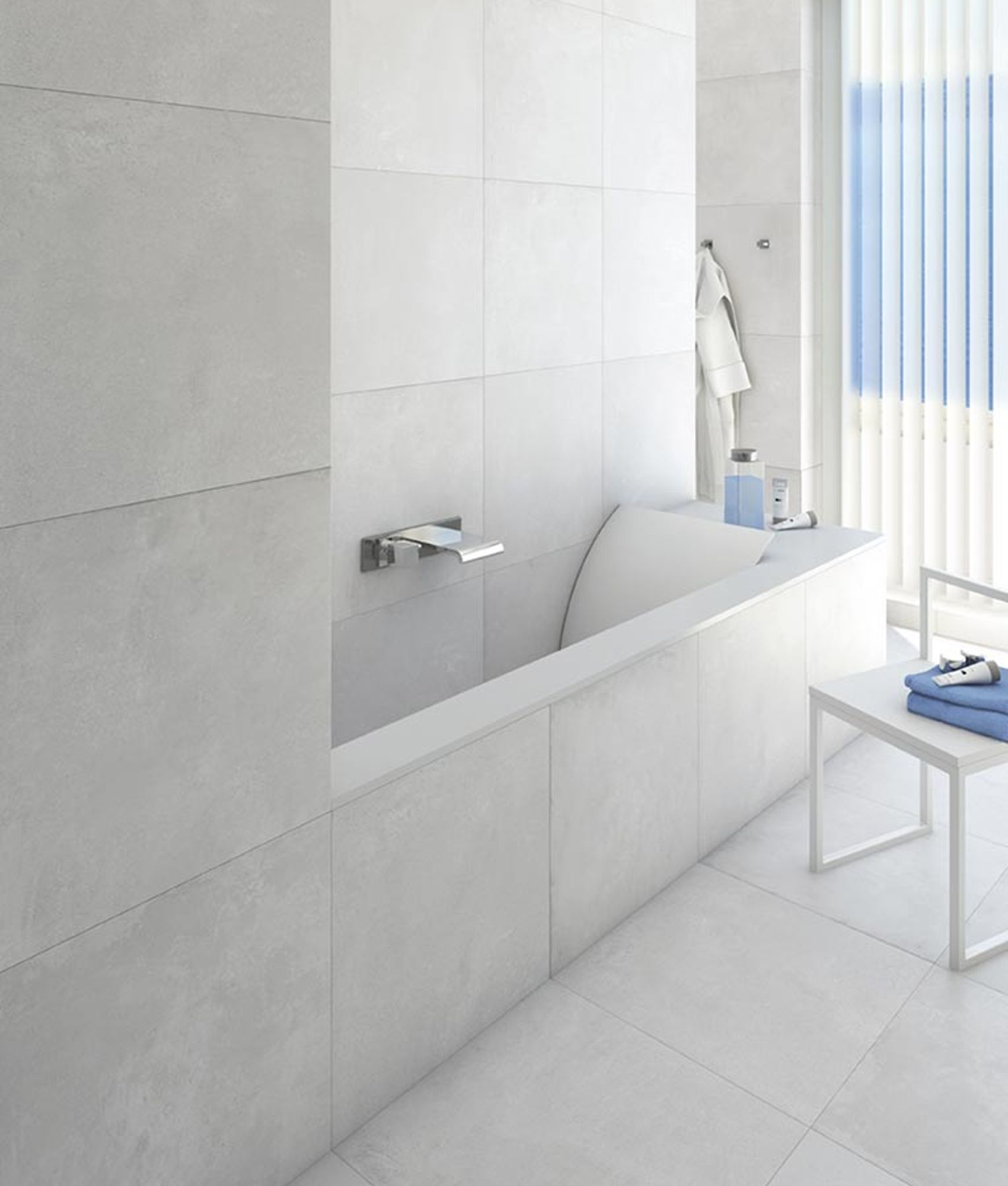 Moderne & grand format Carrelage Blanc 80x80 cm mat RIFT BLANCO- 1.28m² - As de Carreaux