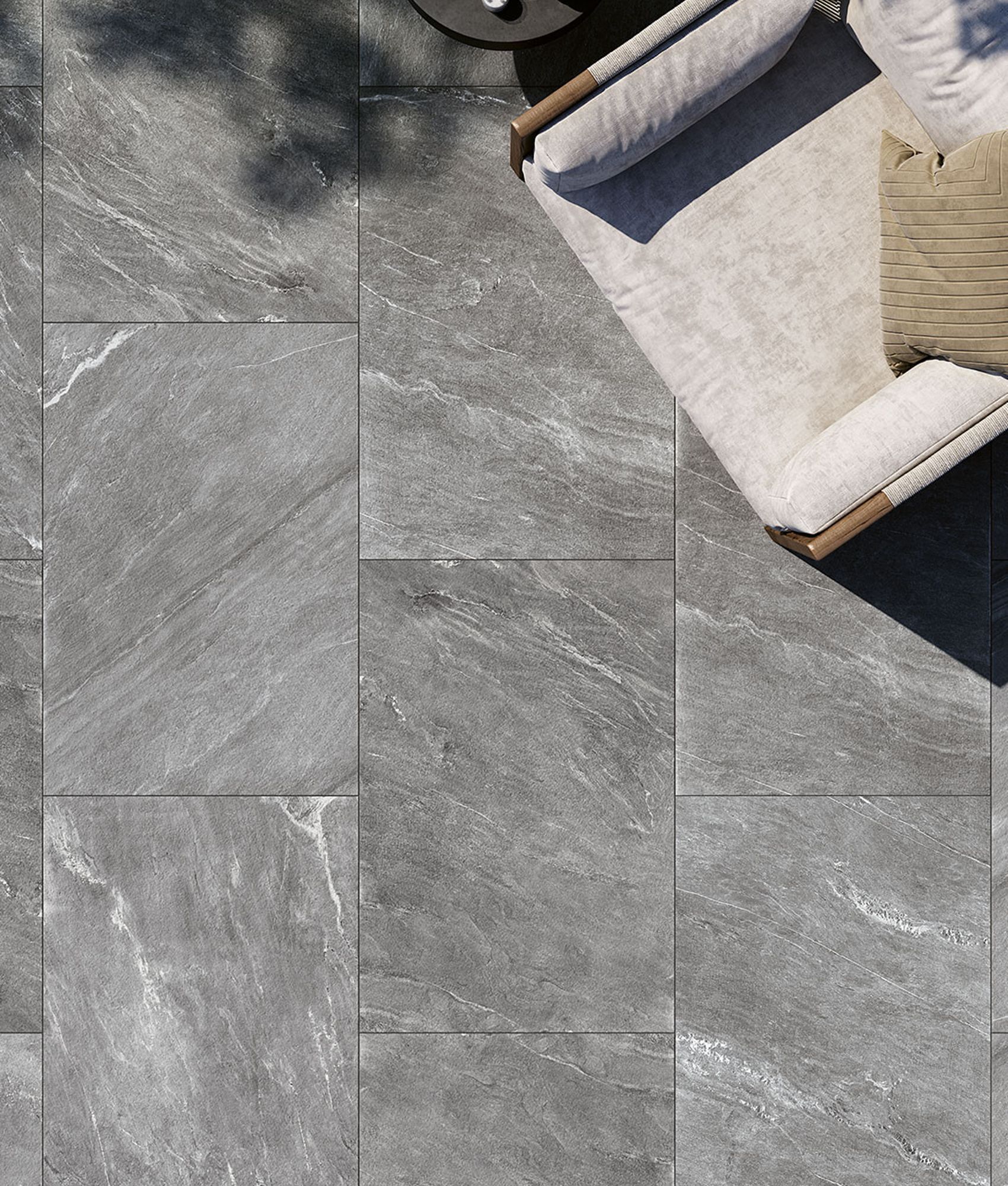 Carrelage brillant grès cérame rectifié effet pierre CAIRNS GRIGIO SCURO 60X120 - 1,44m²