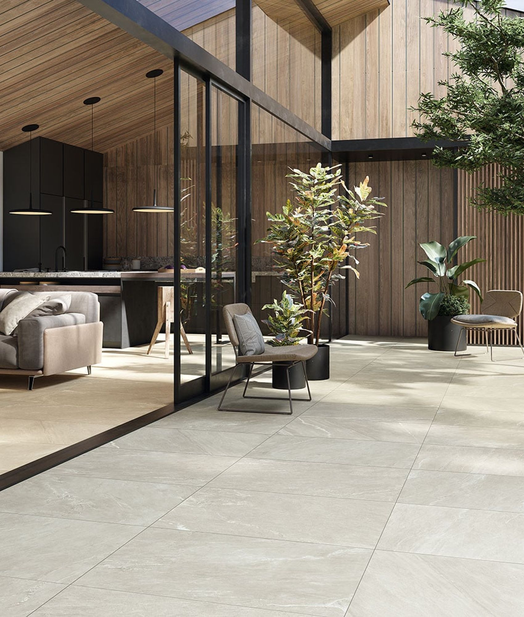 Carrelage grès cérame rectifié effet pierre CAIRNS CORDA 45X90 - 1,215m²