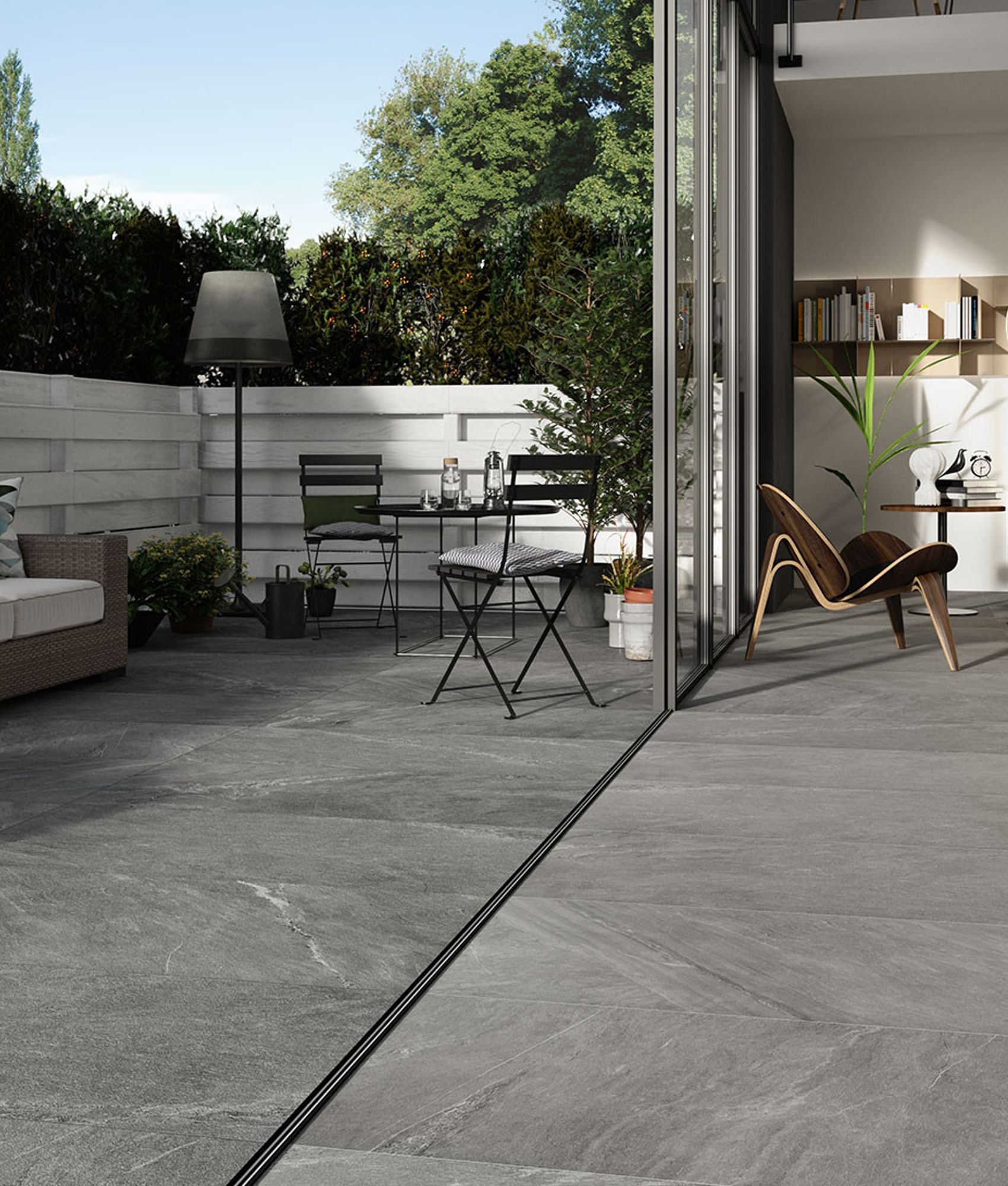 Carrelage grès cérame rectifié effet pierre CAIRNS GRIGIO CHIARO 45X90 - 1,215m²