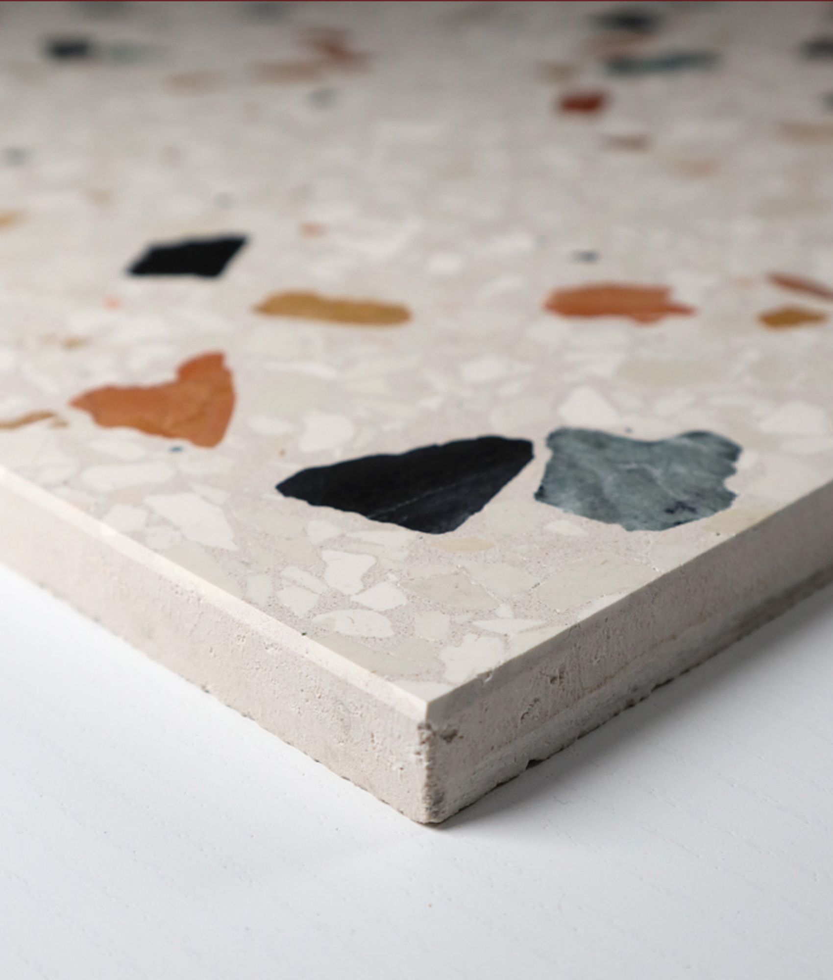 Carrelage Terrazzo Véritable MERRION PPG30 Mat 40x40 cm Intérieur Extérieur Blanc